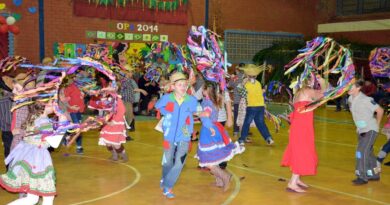 Crianças intrepretando a Dança da peneira